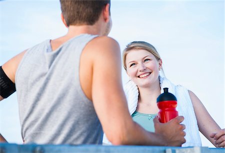 Young Couple Exercising, Worms, Rhineland-Palatinate, Germany Stock Photo - Premium Royalty-Free, Code: 600-07110568