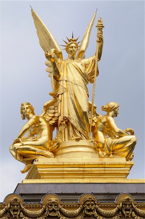 simsearch:600-07584876,k - La Poesie Statue, Opera Garnier, 9th Arrondissement, Paris, France Stock Photo - Premium Royalty-Free, Code: 600-07122874
