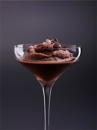 simsearch:600-04625586,k - Close-up of Chocolate Martini in martini glass on black background, studio shot Stock Photo - Premium Royalty-Free, Code: 600-07156230