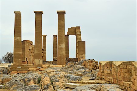 Acropolis of Lindos, Rhodes, Dodecanese, Greek Islands, Greece Stock Photo - Premium Royalty-Free, Code: 600-07240919