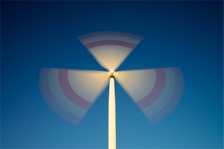 simsearch:600-07561369,k - Spinning Wind Turbine, Odenwald, Hesse, Germany Stock Photo - Premium Royalty-Free, Code: 600-07279136