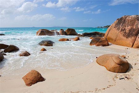 Anse Lazio, Baie Sainte Anne District, Praslin, Seychelles Fotografie stock - Premium Royalty-Free, Codice: 600-07453834