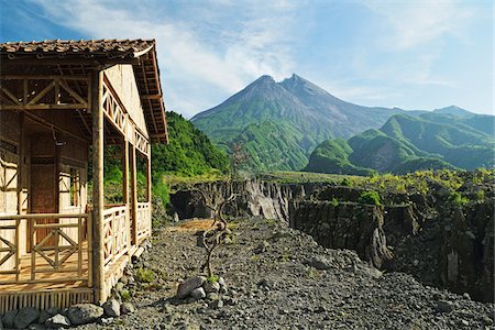 Cabin at Mount Merapi, Java, Indonesia Stock Photo - Premium Royalty-Free, Code: 600-07656467