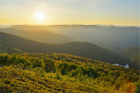 Sunset over Landscape, Grand Ballon, Vosges Mountains, Haut Rhin, Alsace, France Stock Photo - Premium Royalty-Free, Code: 600-07674815