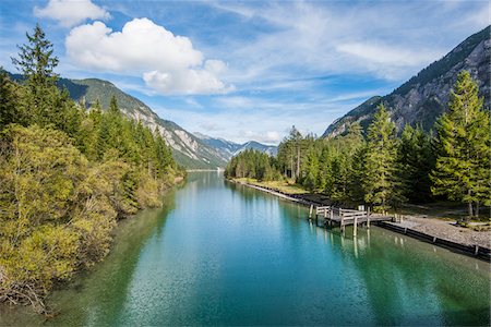 simsearch:600-08783090,k - Landscape of a clear lake in autumn, Plansee, Tirol, Austria Stock Photo - Premium Royalty-Free, Code: 600-07911177