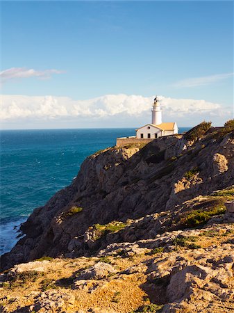 simsearch:600-02010145,k - Lighthouse on Coastal Rock, Majorca, Balearic Islands, Spain Stock Photo - Premium Royalty-Free, Code: 600-08102925