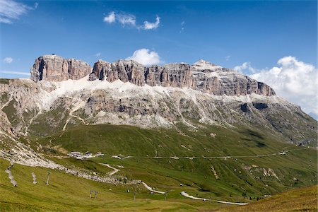 sedimentary - Scenic view of the Sella Group from the famous path, Viel dal Pan, Dolomites, Trentino Alto Adige, Italy Stock Photo - Premium Royalty-Free, Code: 600-08386014