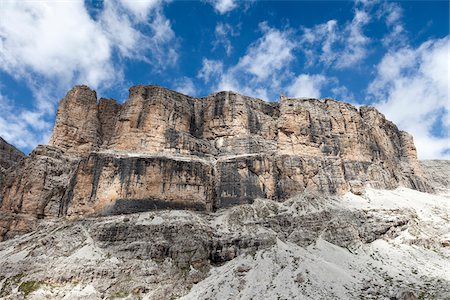 rocky terrain - Typical dolomite rock formations  in the Lastes valley, a wild and uncrowded place into the heart of the massif of Sella, Dolomites, Trentino Alto Adige, Italy Stock Photo - Premium Royalty-Free, Code: 600-08386022