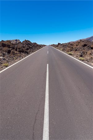 Road through Lava Field in Parque Nacional del Teide, Tenerife, Canary Islands, Spain Stock Photo - Premium Royalty-Free, Code: 600-08783066