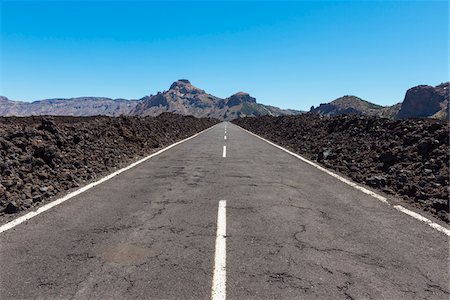 Road through Lava Field in Parque Nacional del Teide, Tenerife, Canary Islands, Spain Stock Photo - Premium Royalty-Free, Code: 600-08783067
