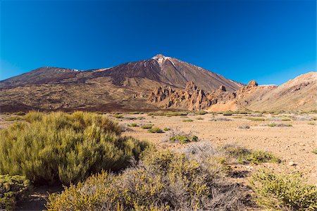 Pico del Teide Mountain with Volcanic Landscape, Parque Nacional del Teide, Tenerife, Canary Islands, Spain Stock Photo - Premium Royalty-Free, Code: 600-08783063