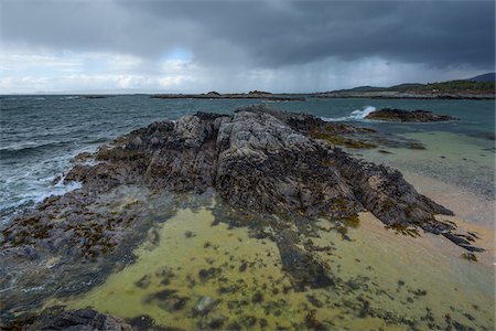 simsearch:700-05803759,k - Scottish coast in spring with rain clouds over the ocean at Mallaig in Scotland, United Kingdom Stock Photo - Premium Royalty-Free, Code: 600-08973474