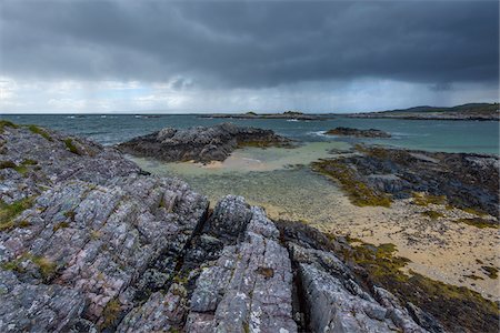 simsearch:700-05803759,k - Scottish coast in spring with rain clouds over the ocean at Mallaig in Scotland, United Kingdom Stock Photo - Premium Royalty-Free, Code: 600-08973475