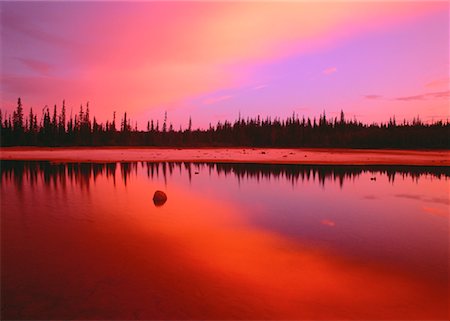 simsearch:700-00016300,k - Grosbeak Lake at Sunrise Wood Buffalo National Park Alberta, Canada Stock Photo - Premium Royalty-Free, Code: 600-00022013