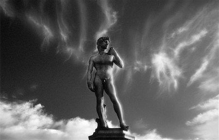 Michelangelo's David and Sky Florence, Tuscany, Italy Stock Photo - Premium Royalty-Free, Code: 600-00043337