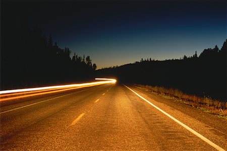 simsearch:600-00172467,k - Light Trails on Road at Night Stock Photo - Premium Royalty-Free, Code: 600-00052025