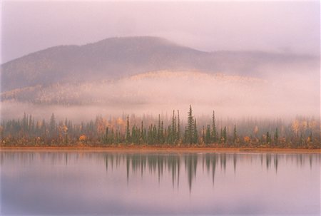 simsearch:600-02265124,k - Fog over Trees and Mountains Tetlin National Wildlife Refuge Alaska, USA Stock Photo - Premium Royalty-Free, Code: 600-00052367