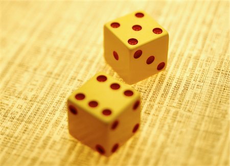 Dice on Stock Listings Stock Photo - Premium Royalty-Free, Code: 600-00069438