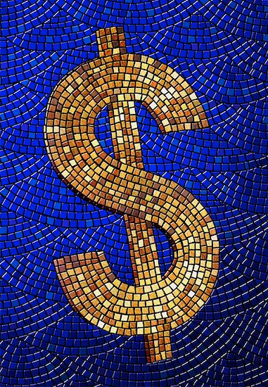 dollar sign icon. Mosaic Dollar Sign