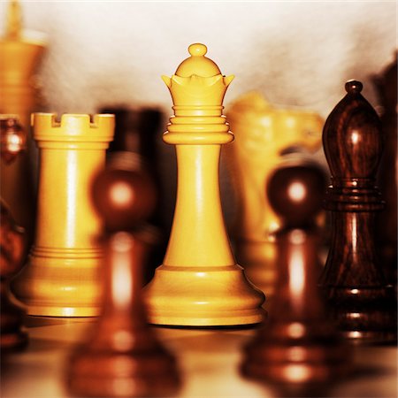 simsearch:700-00075674,k - Close-Up of Chess Pieces on Board Stock Photo - Premium Royalty-Free, Code: 600-00086522