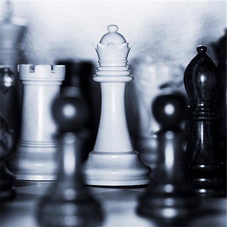 simsearch:700-00075674,k - Close-Up of Chess Pieces on Board Stock Photo - Premium Royalty-Free, Code: 600-00086523