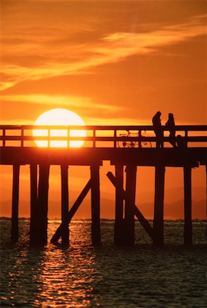 simsearch:600-02957787,k - People on Pier at Sunset, White Rock, BC, Canada Stock Photo - Premium Royalty-Free, Code: 600-00174437