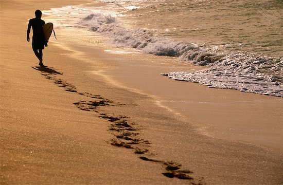 on sand footsteps in sand