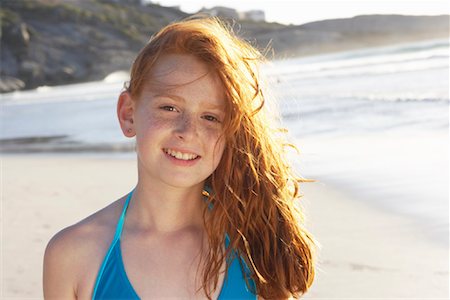 redhead girl swim suit - Portrait of Girl Stock Photo - Premium Royalty-Free, Code: 600-00796450