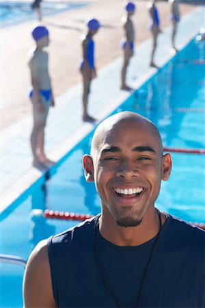 simsearch:600-01041401,k - Portrait of Coach by Swimming Pool Stock Photo - Premium Royalty-Free, Code: 600-00814568