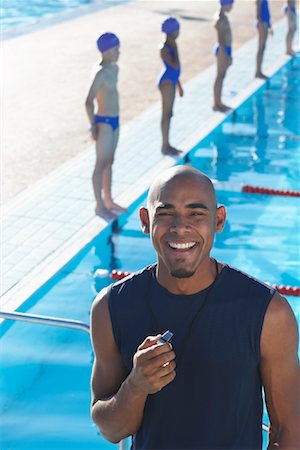 simsearch:600-01041401,k - Portrait of Coach by Swimming Pool Stock Photo - Premium Royalty-Free, Code: 600-00814569