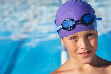 simsearch:600-00814698,k - Portrait of Boy by Swimming Pool Stock Photo - Premium Royalty-Free, Code: 600-00814589