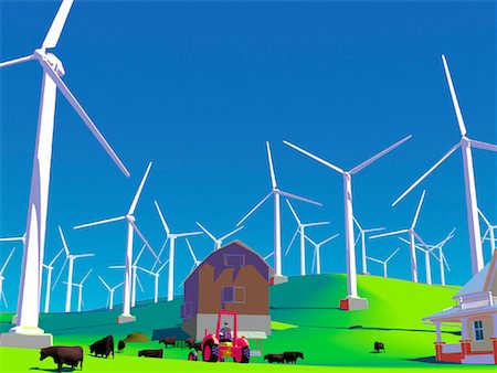 simsearch:600-00819428,k - Wind Farm Foto de stock - Sin royalties Premium, Código: 600-00819425