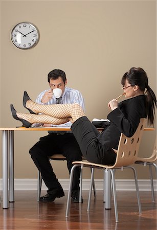 fishnet pantyhose - Couple in Office Stock Photo - Premium Royalty-Free, Code: 600-00846249