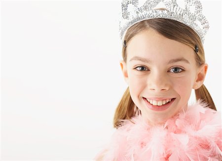 simsearch:600-00847925,k - Portrait of Girl in Boa and Tiara Stock Photo - Premium Royalty-Free, Code: 600-00847925