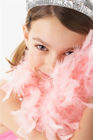 simsearch:600-00847925,k - Portrait of Girl in Boa and Tiara Stock Photo - Premium Royalty-Free, Code: 600-00847926