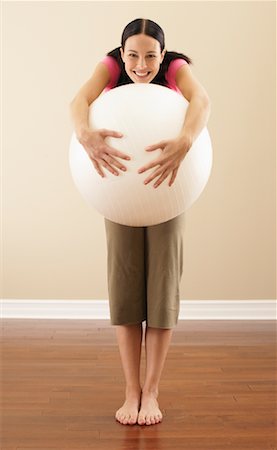 Portrait of Woman With Exercise Ball Stock Photo - Premium Royalty-Free, Code: 600-00848076