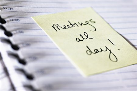 simsearch:600-03615736,k - Sticky Note on Day Timer Stock Photo - Premium Royalty-Free, Code: 600-00865467