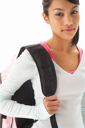 simsearch:600-00866185,k - Portrait of Girl Wearing Backpack Stock Photo - Premium Royalty-Free, Code: 600-00866295