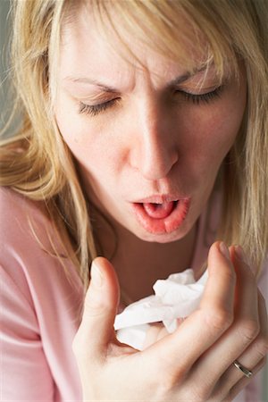Woman Coughing Stock Photo - Premium Royalty-Free, Code: 600-00917284