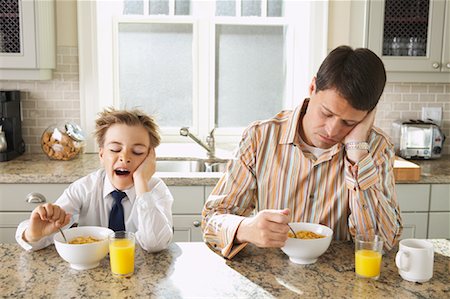 simsearch:700-00515127,k - Father and Son Having Breakfast Stock Photo - Premium Royalty-Free, Code: 600-00947935