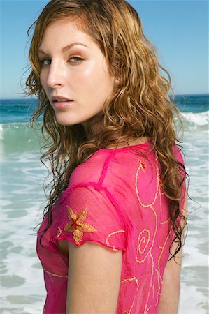 seductive teenage girl models - Portrait of Woman at the Beach Stock Photo - Premium Royalty-Free, Code: 600-00954956