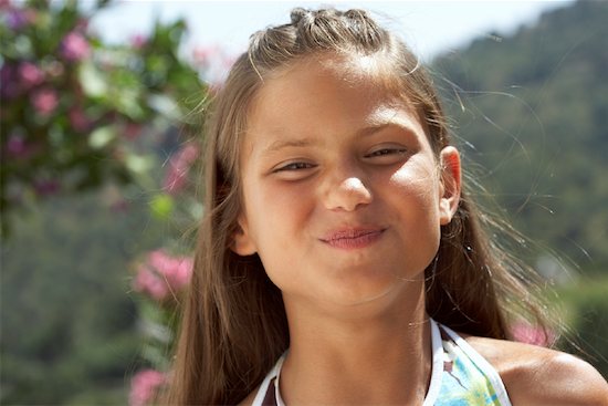 Girl With Black Hair And Brown Eyes. Portrait of Girl