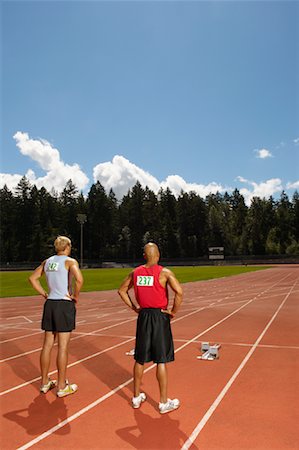 simsearch:700-00154045,k - Men Standing on Track Stock Photo - Premium Royalty-Free, Code: 600-01037081