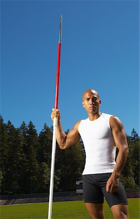 filipino (male) - Man Posing with Javelin Stock Photo - Premium Royalty-Free, Code: 600-01037121