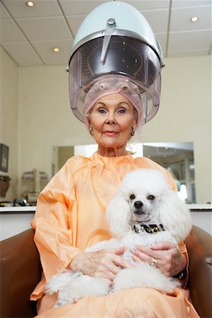 Woman in Hair Salon with Poodle Foto de stock - Sin royalties Premium, Código: 600-01037747