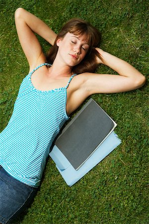 Young Woman Sleeping Outdoors Stock Photo - Premium Royalty-Free, Code: 600-01030381