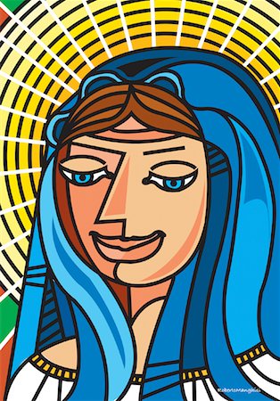Illustration of Virgin Mary Stock Photo - Premium Royalty-Free, Code: 600-01073024