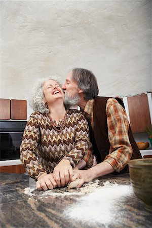 simsearch:649-06845217,k - Couple Making Pastry in Kitchen Stock Photo - Premium Royalty-Free, Code: 600-01083693