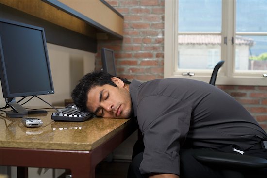 asleep at computer. Businessman Asleep at Desk