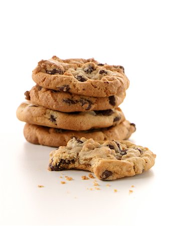 simsearch:600-02033679,k - Stack of Chocolate Chip Cookies Stock Photo - Premium Royalty-Free, Code: 600-01099995